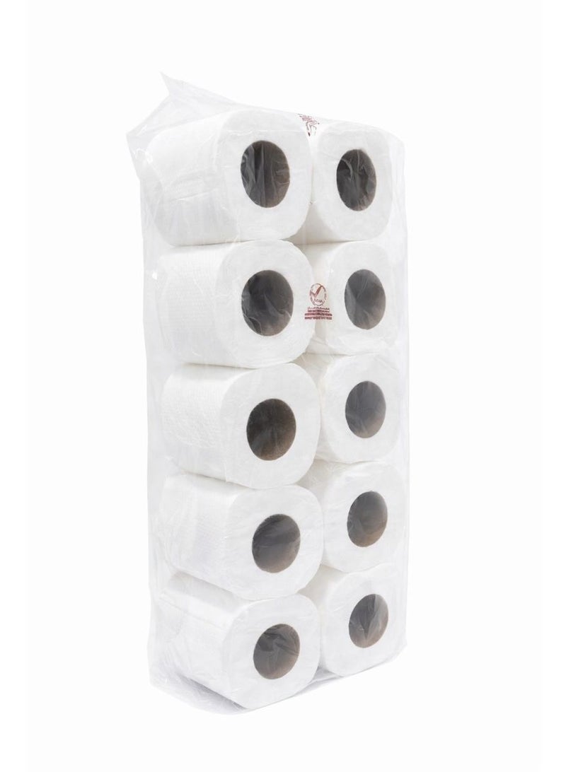 Toilet Paper Tissue Roll Pack of 10, 300 Sheets x 2 Ply - Image 2